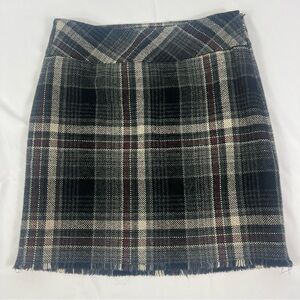 Eddie Bauer Black, Gray, and Red Plaid Mini Skirt Wool blend